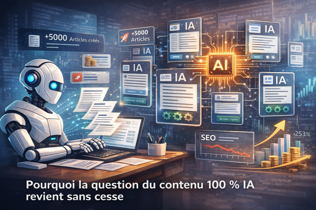 Production massive de contenus générés par intelligence artificielle et ses impacts sur le référencement naturel
