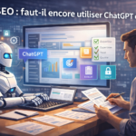 Expert SEO utilisant ChatGPT pour la rédaction et l’analyse de contenu dans une stratégie SEO en 2026
