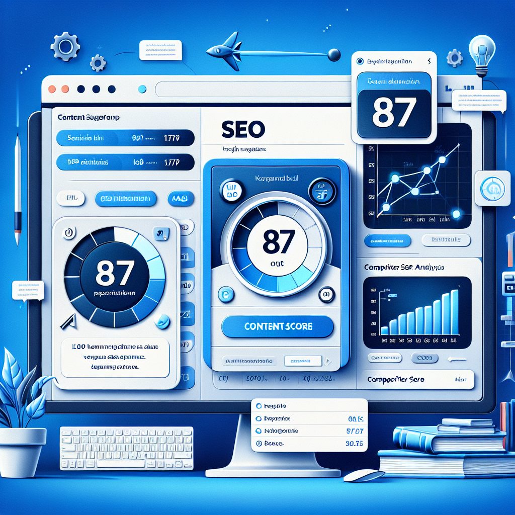 Surfer SEO — interface Content Editor avec analyse SERP 500+ signaux