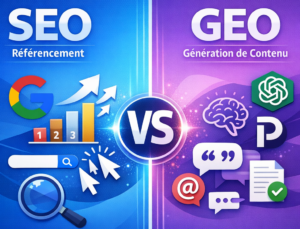 Lire la suite à propos de l’article GEO vs SEO : différence, stratégie et outils pour 2026
