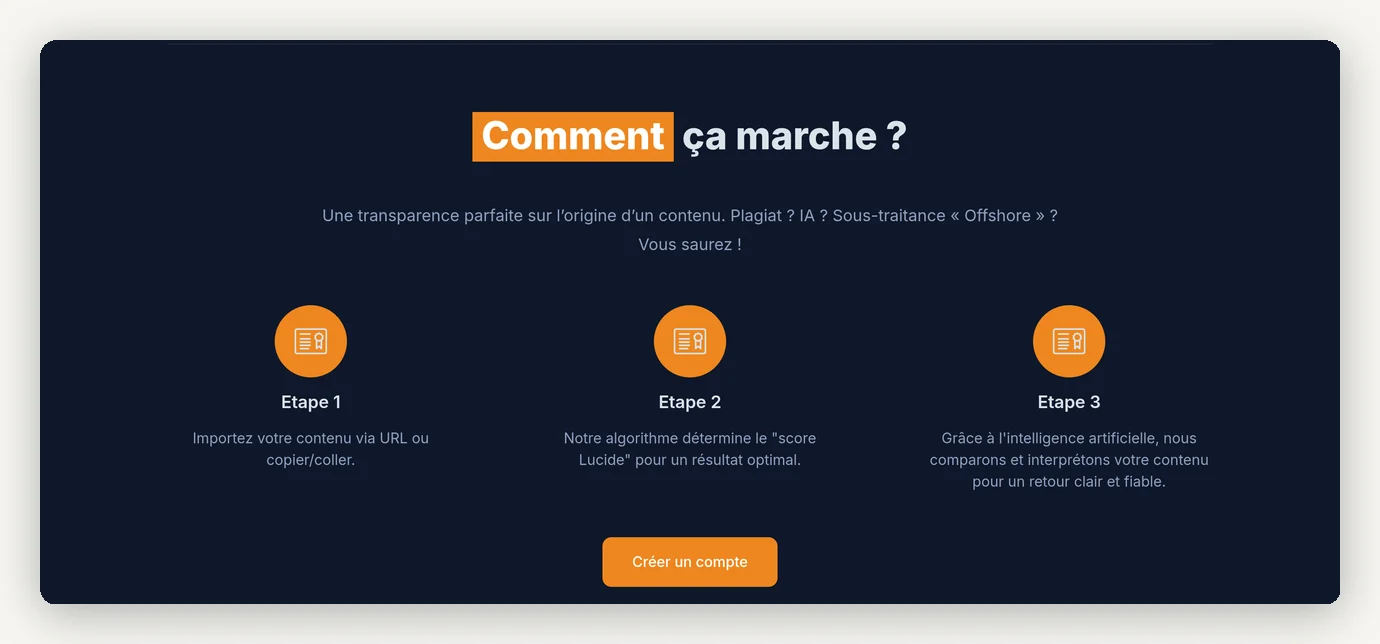 Lucide : comment ça marche en 3 étapes — importer le contenu, score Lucide, interprétation