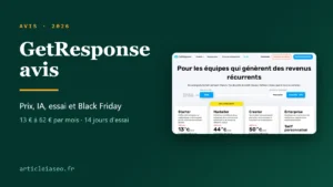 GetResponse avis 2026 : page des tarifs avec les plans Starter, Marketer et Creator